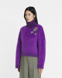 ZZNO STOCK ANEMONE PULL BRODÉ COL MONTANT