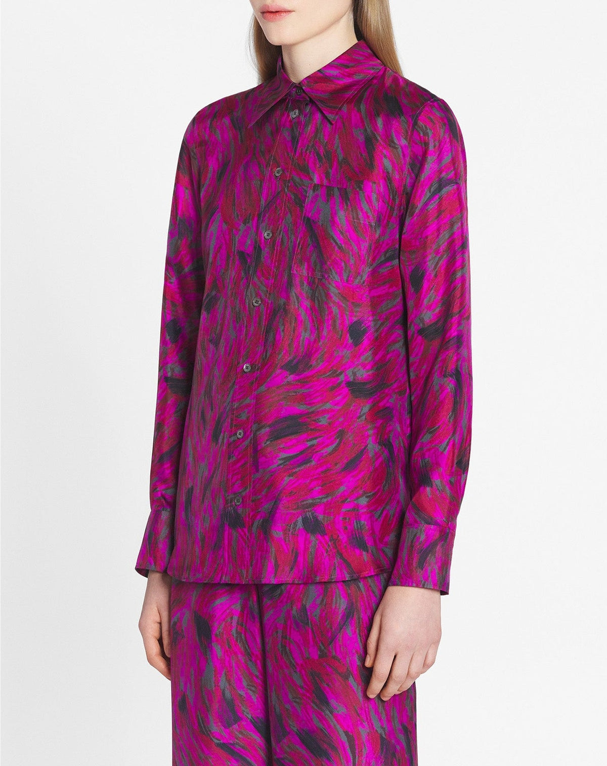 ZZNO STOCK FUCHSIA CHEMISE MANCHES LONGUES IMPRIMÉE