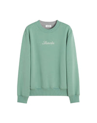 Sweatshirt logo manuscrit bouclette - Vert de gris
