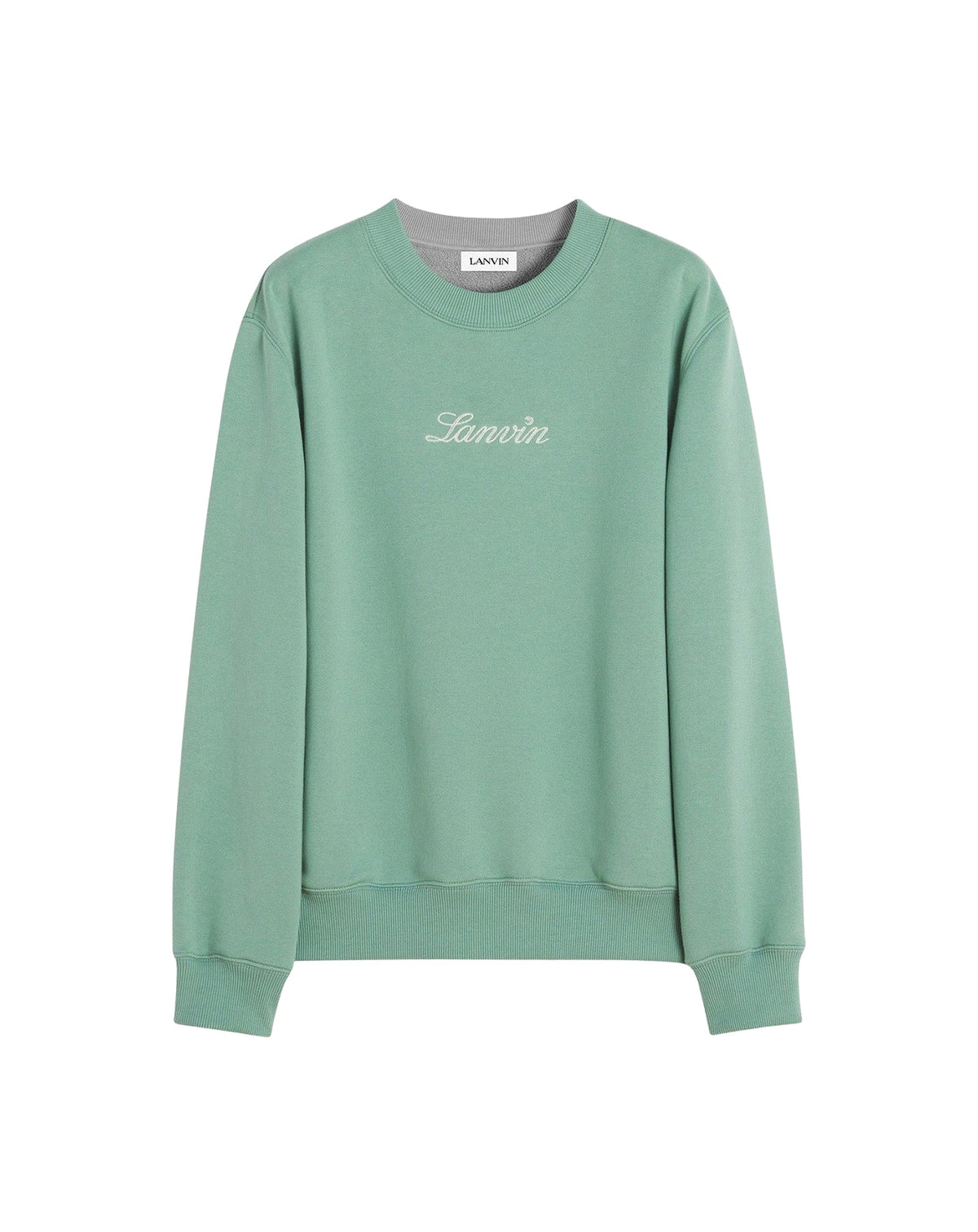 Sweatshirt logo manuscrit bouclette - Vert de gris