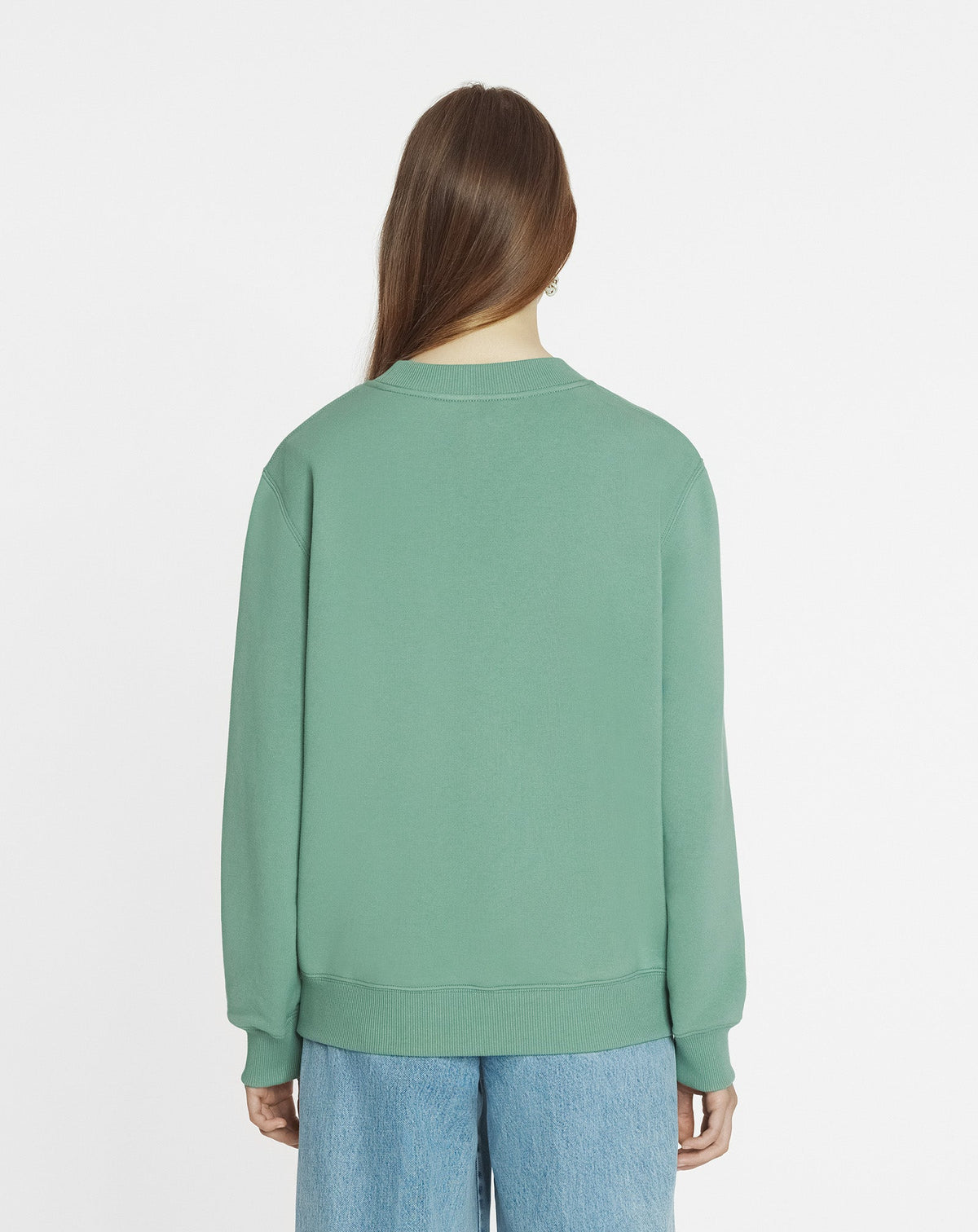 Sweatshirt logo manuscrit bouclette - Vert de gris