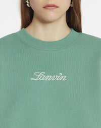 Sweatshirt logo manuscrit bouclette - Vert de gris