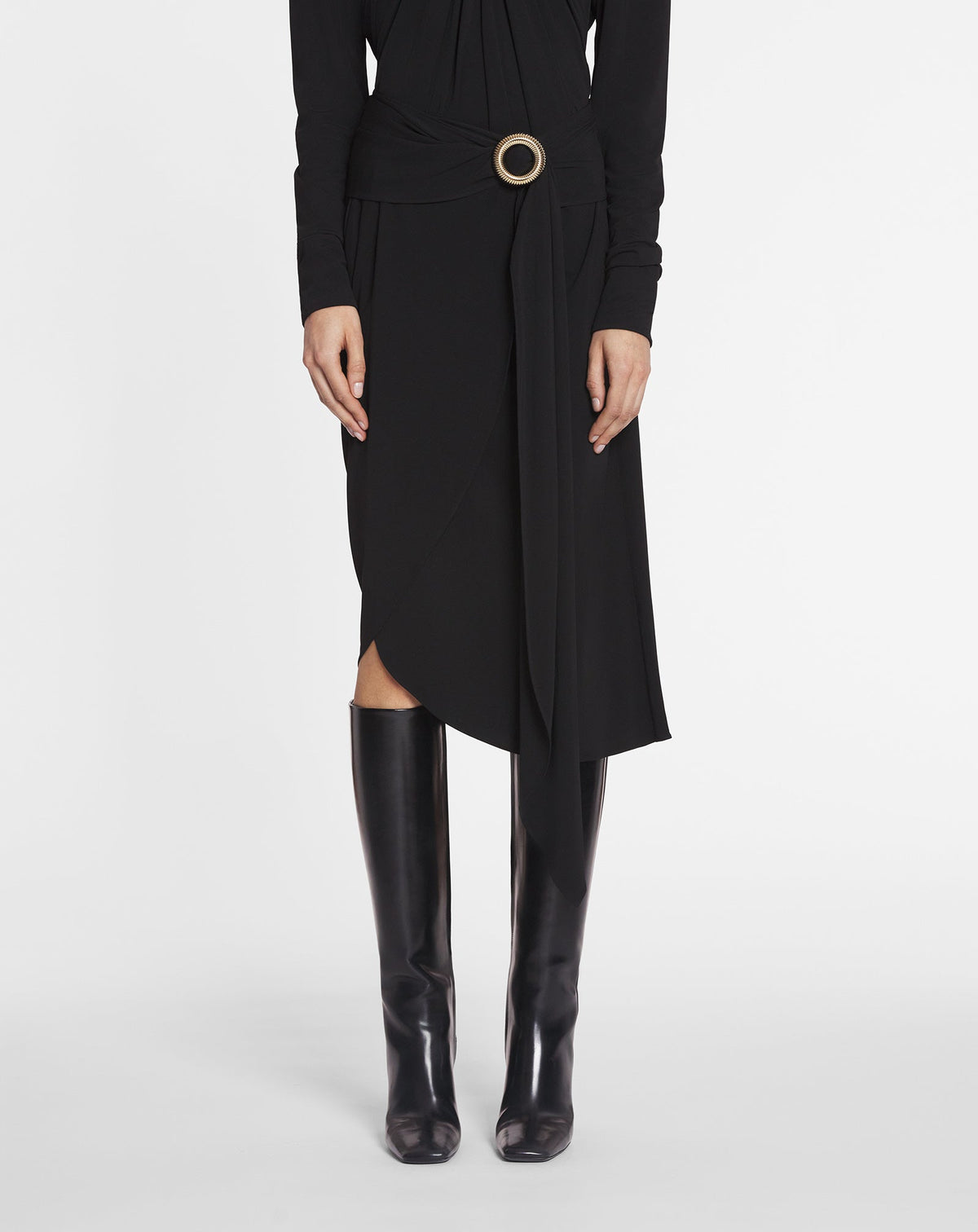 Jupe midi asymétrique - Noir
