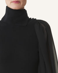 Haut bi-matière - Noir