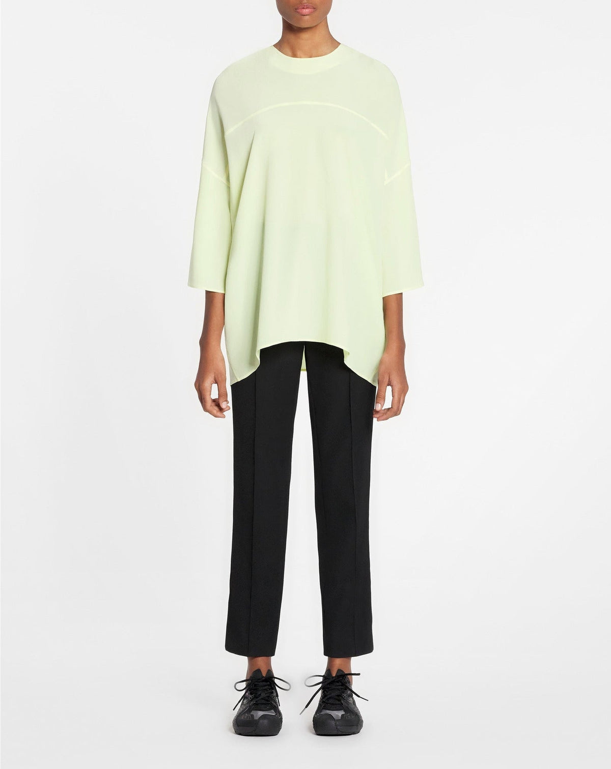 Blouse à manches courtes en soie - Citron