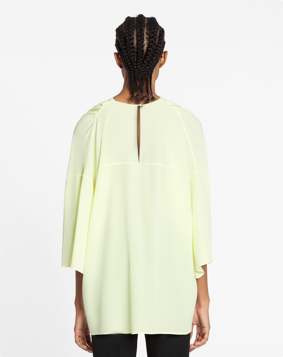 Blouse à manches courtes en soie - Citron