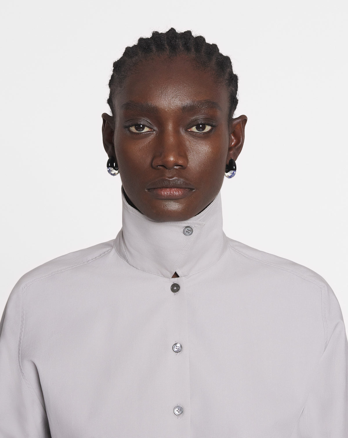 Chemise cintrée détail bijou - Vison