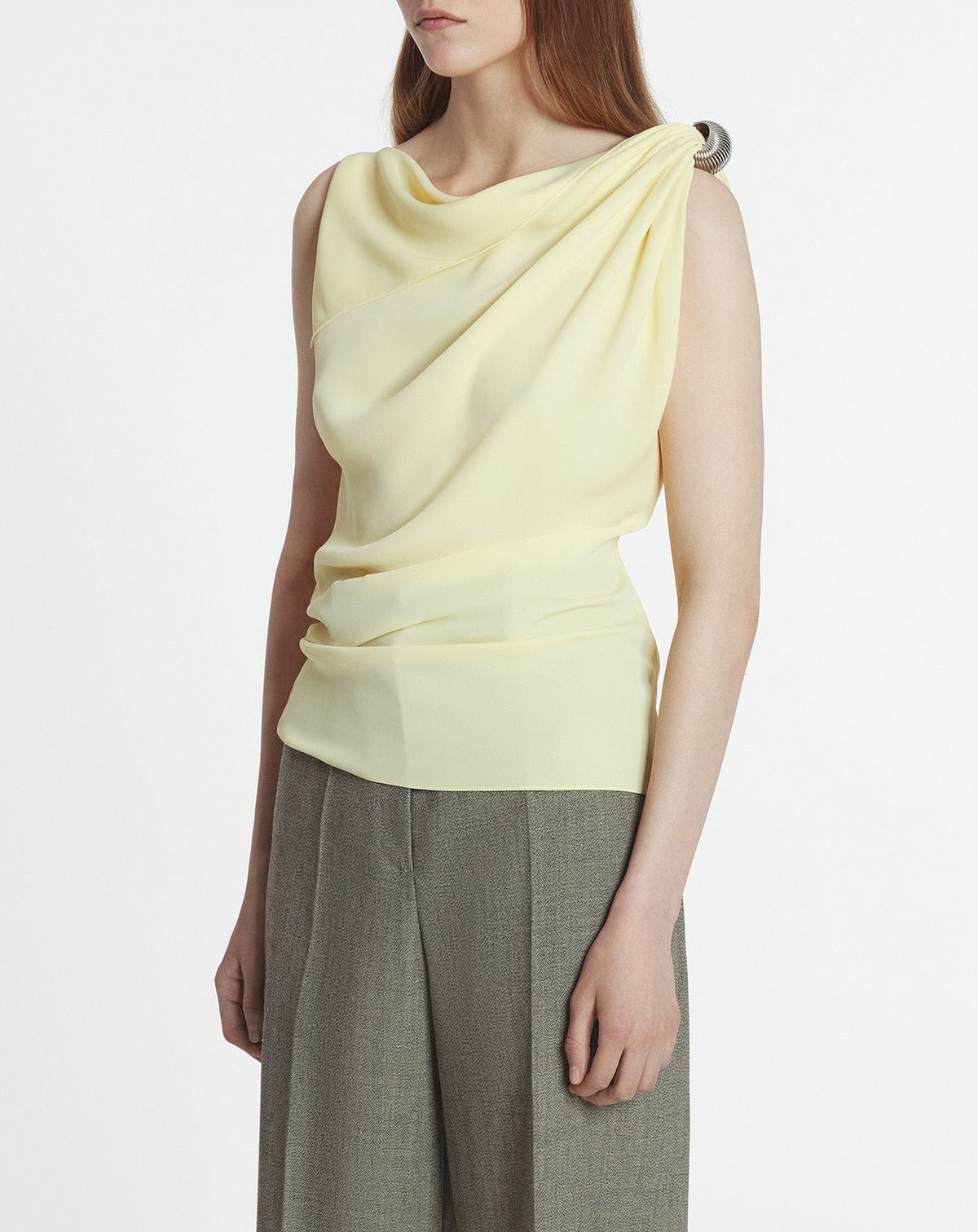 Blouse asymétrique bague Arpège en soie - Clivia