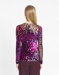 Long sleeve top - Fuchsia & Japanese ink