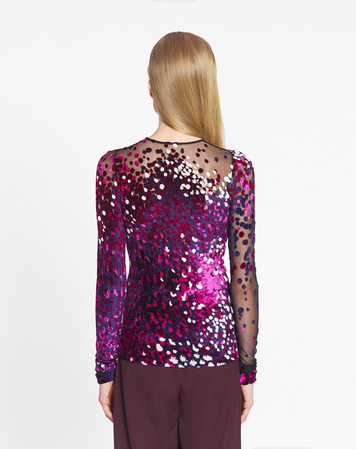 Long sleeve top - Fuchsia & Japanese ink