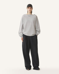 Sweatshirt col bateau - Gris chine