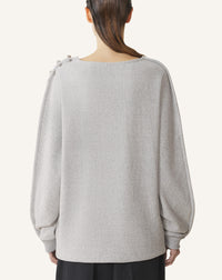 Sweatshirt col bateau - Gris chine