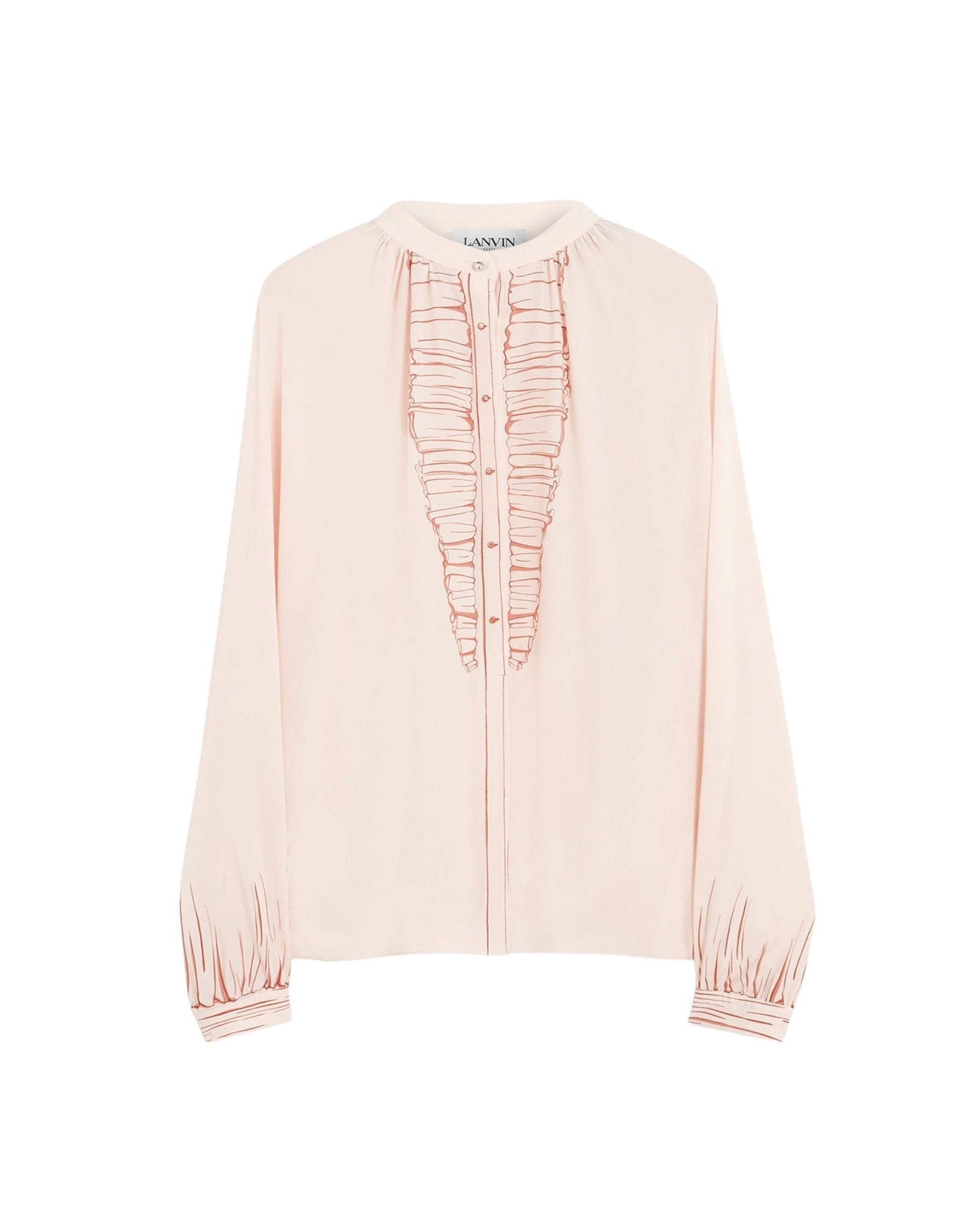 Blouse tompe l'œil en soie - Rose Pâle
