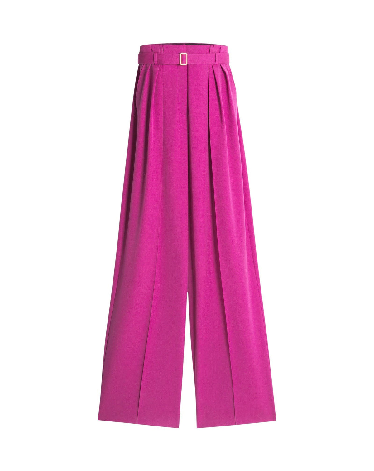 Pantalon taille haute en laine - Fuchsia