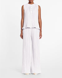 Pleated pants - Blanc casse