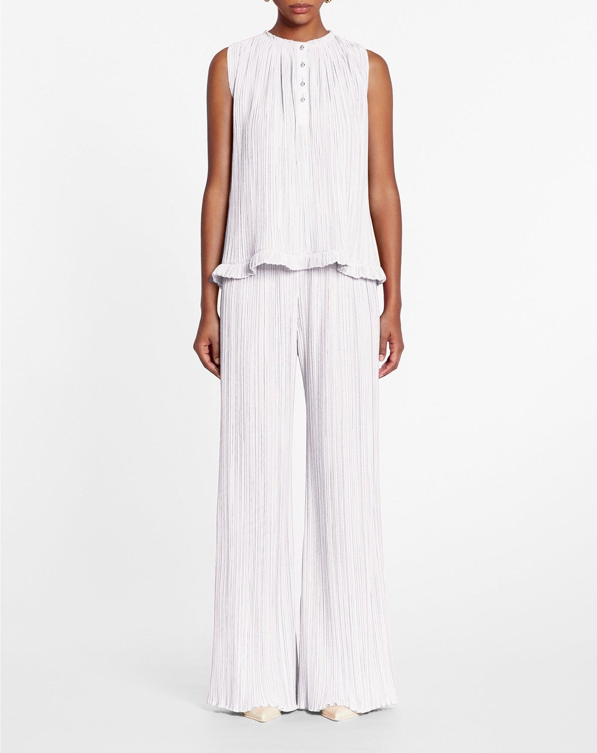 Pleated pants - Blanc casse
