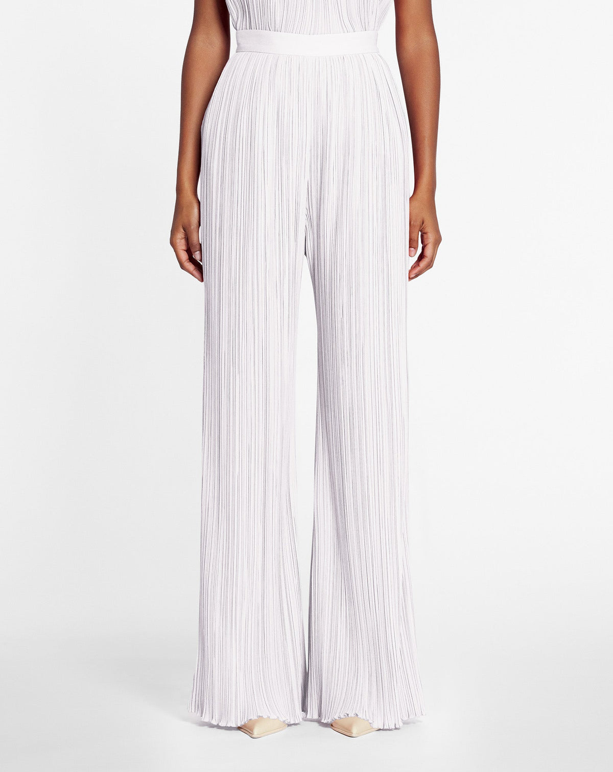 Pleated pants - Blanc casse