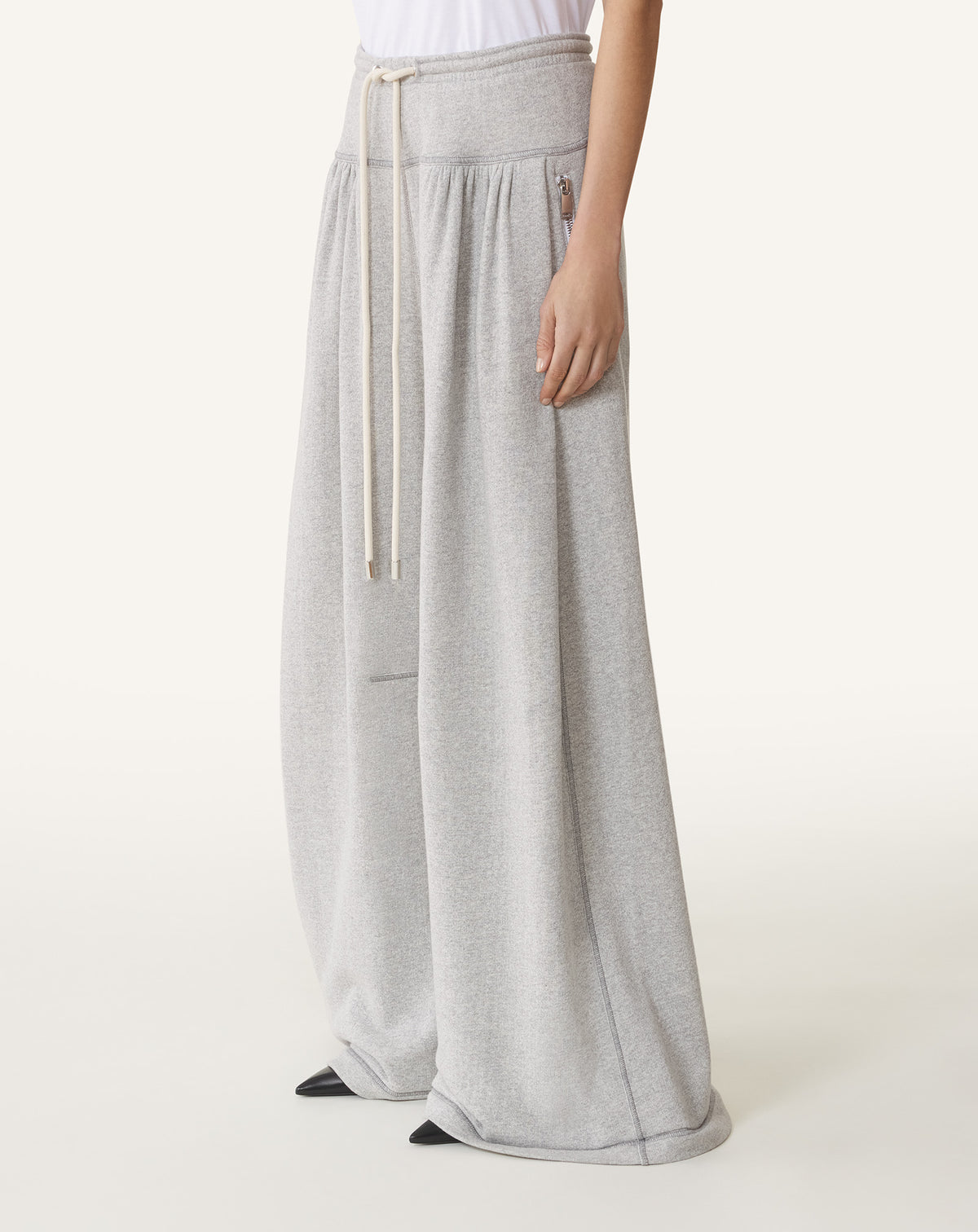 Pantalon de jogging à basque - Gris chine