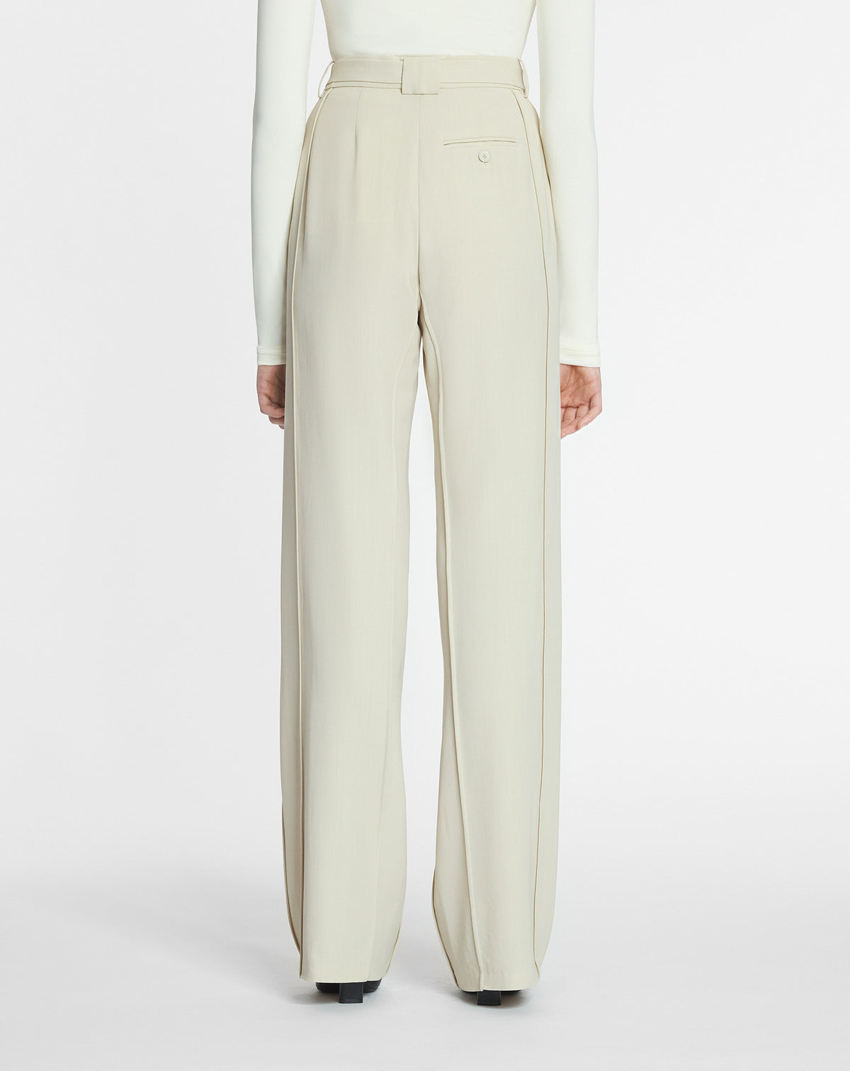 Pantalon à bande coté - Mastic
