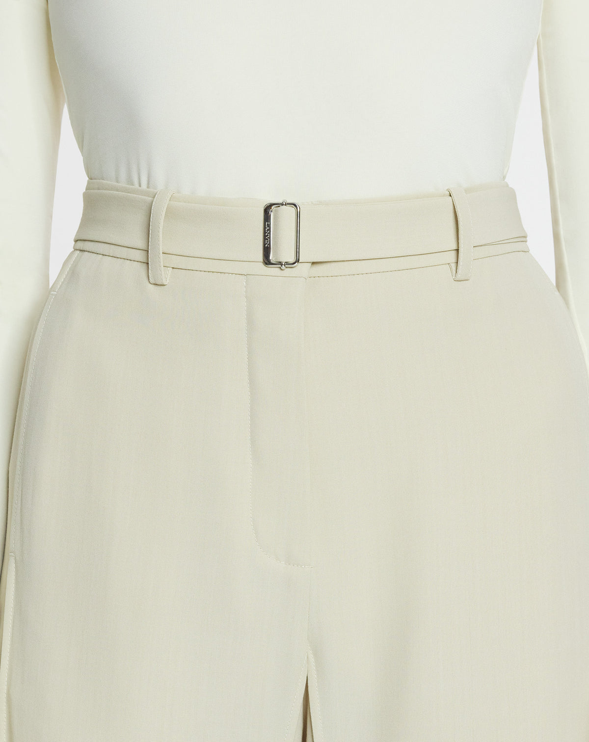 Pantalon à bande coté - Mastic