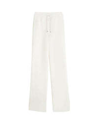 Pantalon droit jersey brillant en tissu - Blanc Optique