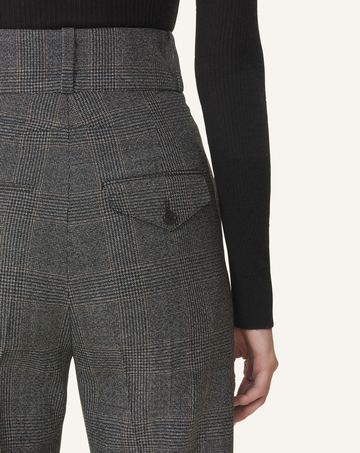 Pantalon cigarette taille haute - Gris fonce chine