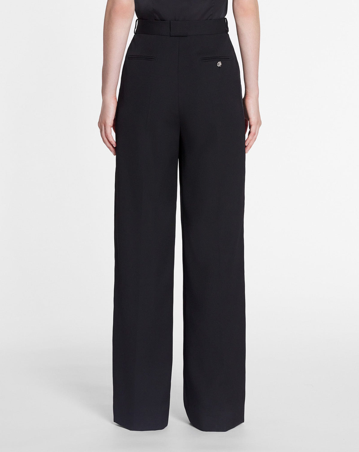 Wool wide-leg trousers - Black