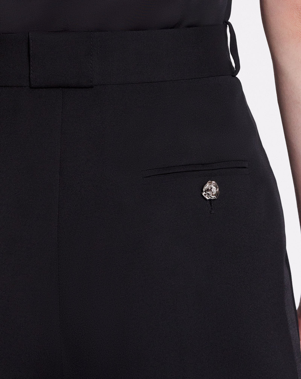 Wool wide-leg trousers - Black