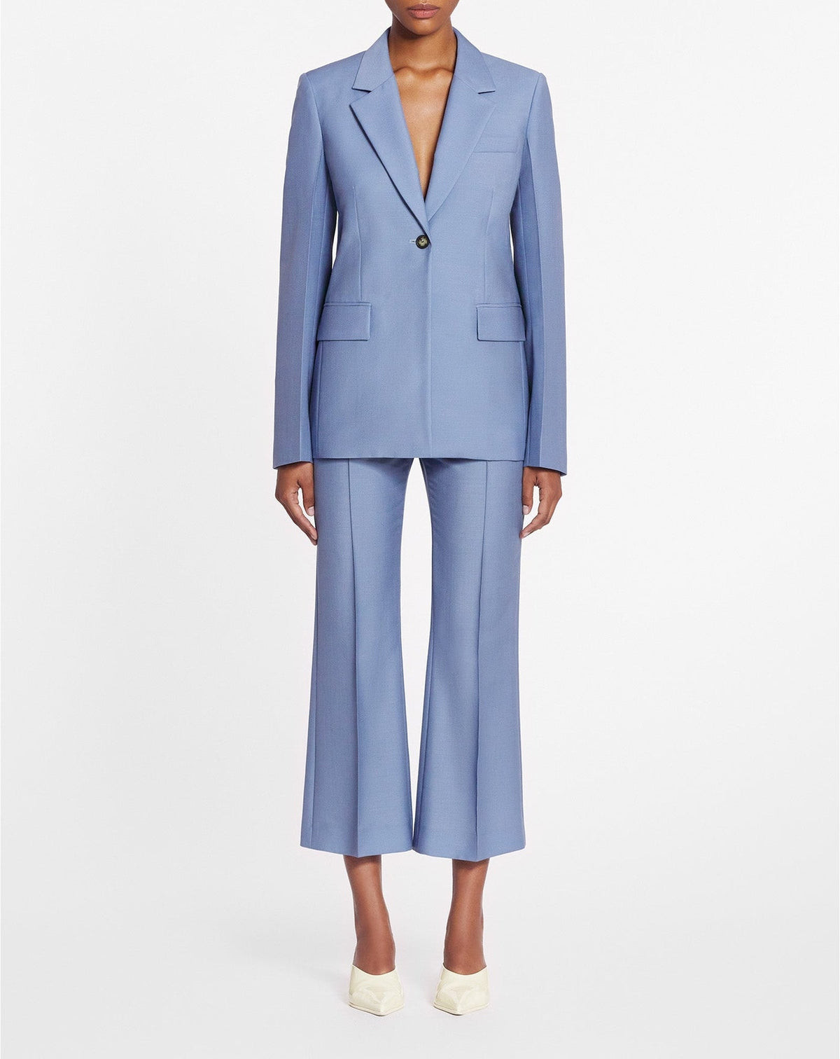 Pantalon cropped en laine - Brouillard