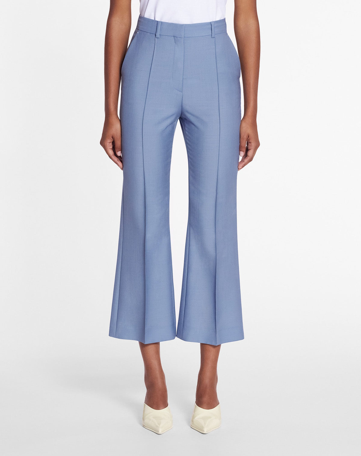 Pantalon cropped en laine - Brouillard