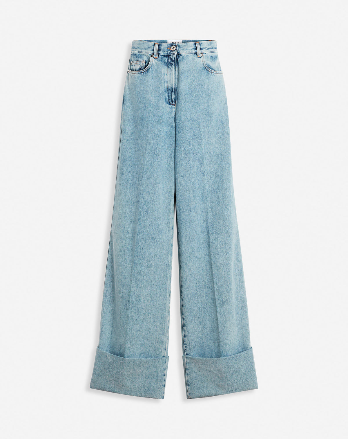 ZZNO STOCK BLEU CLAIR PANTALON LARGE À OURLET