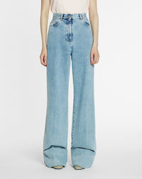 ZZNO STOCK BLEU CLAIR PANTALON LARGE À OURLET