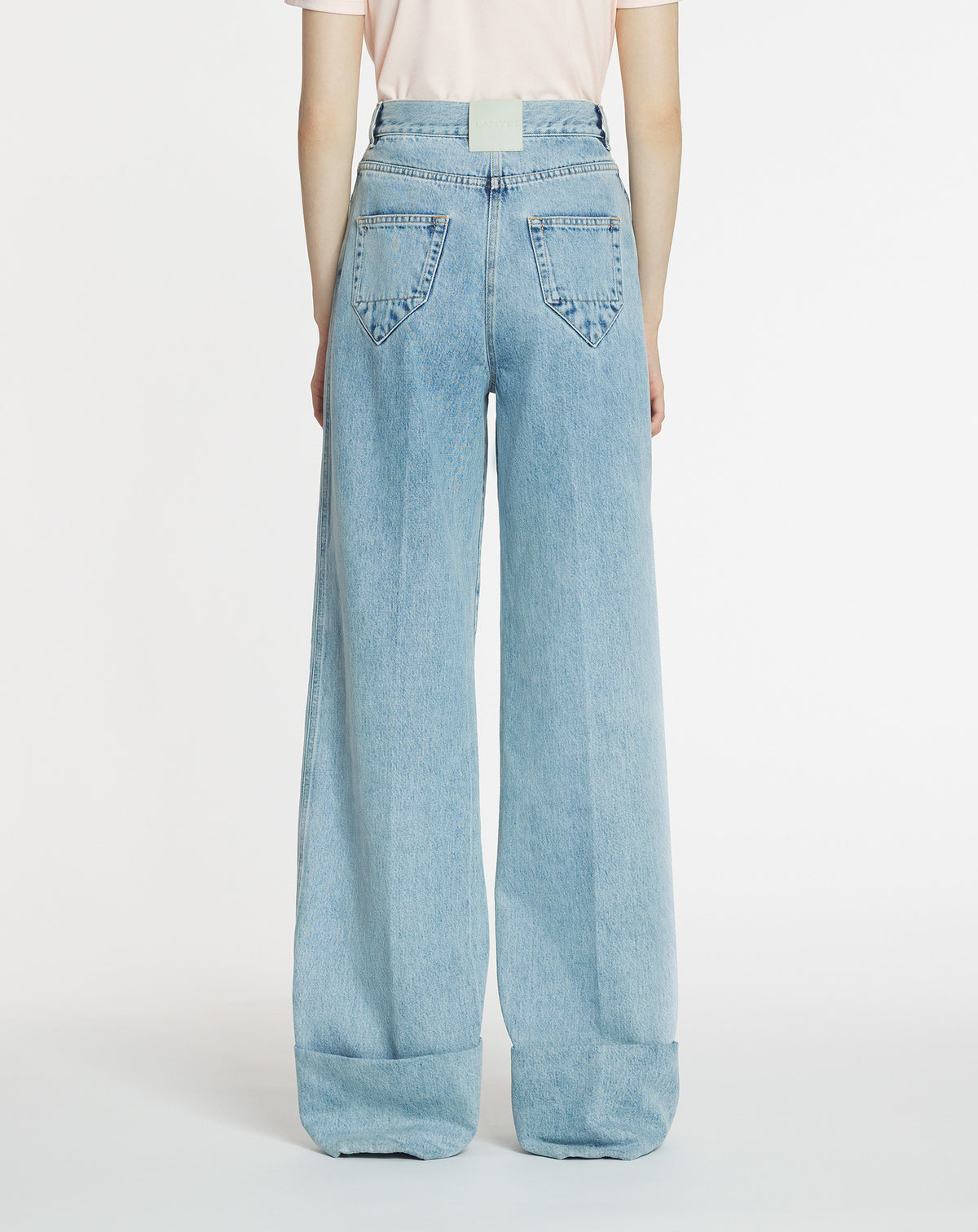 ZZNO STOCK BLEU CLAIR PANTALON LARGE À OURLET