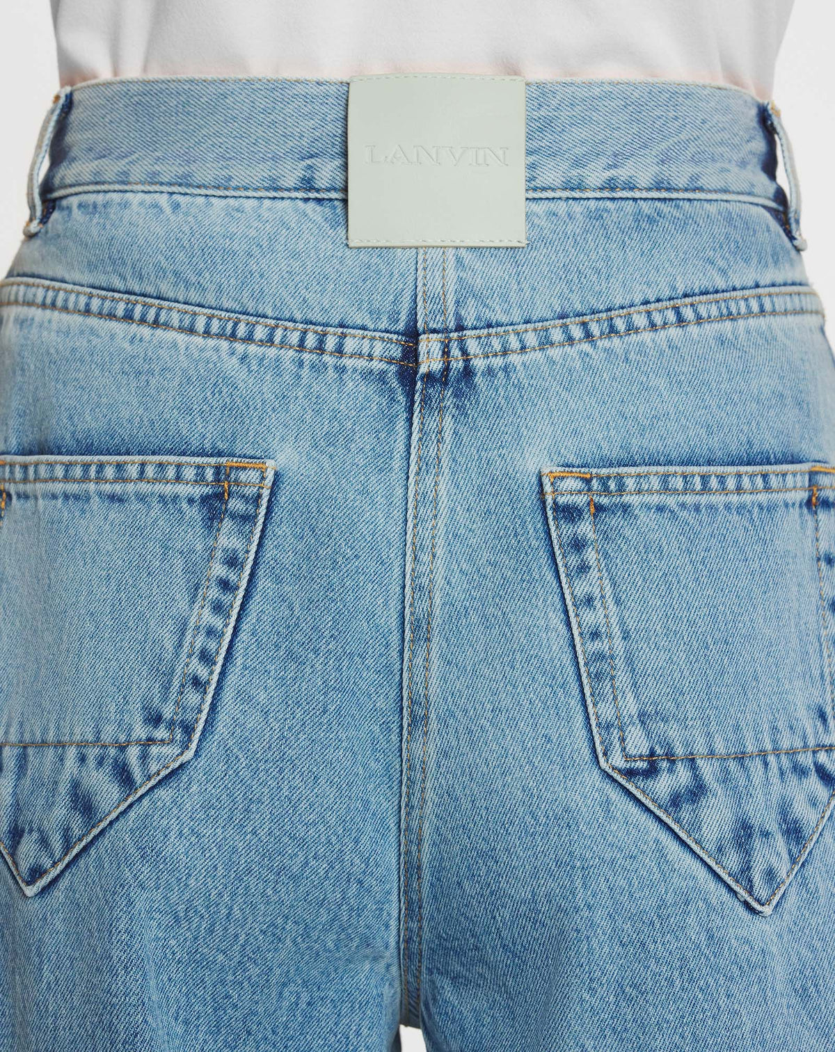 ZZNO STOCK BLEU CLAIR PANTALON LARGE À OURLET