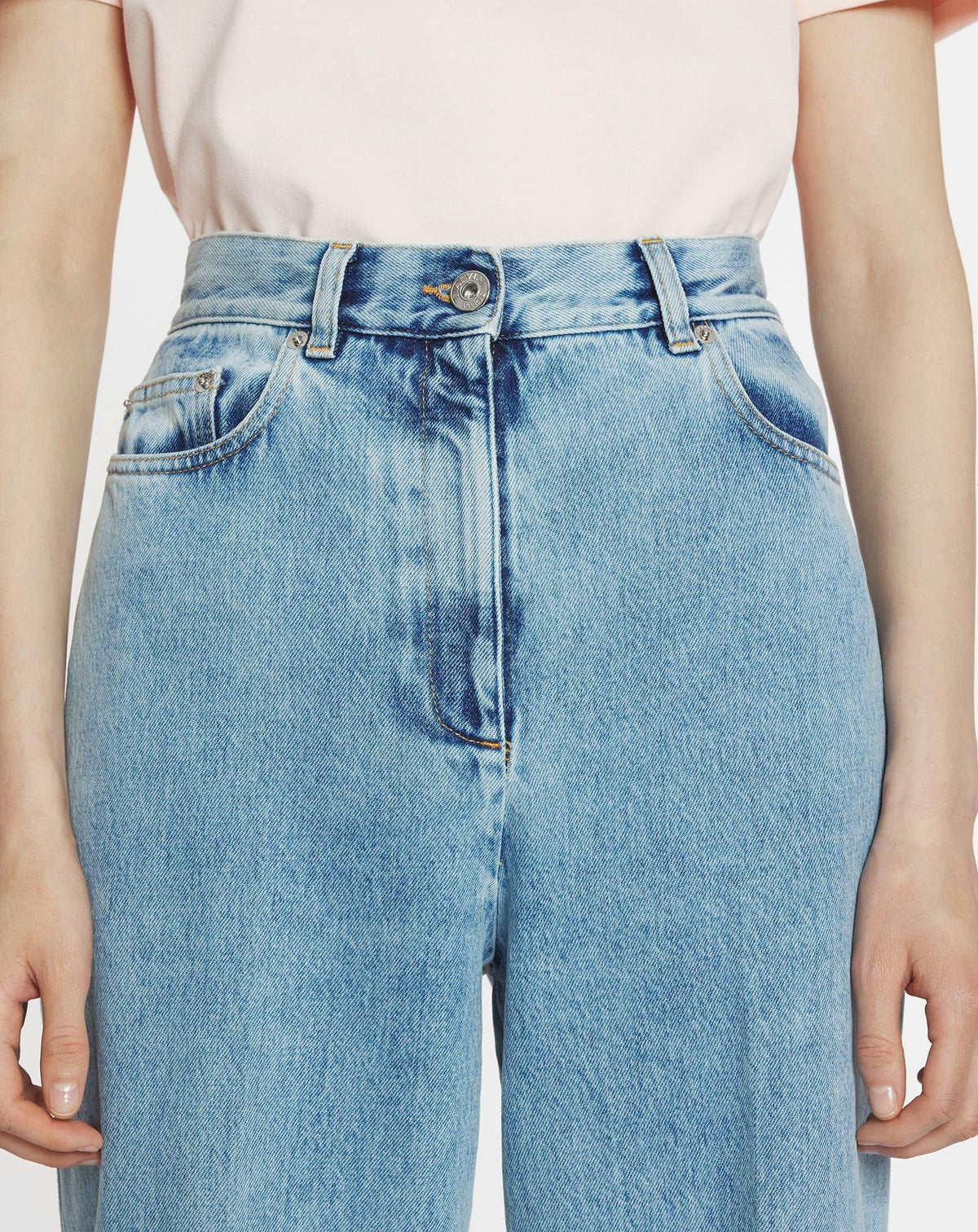 Pantalon large à ourlet - Bleu clair