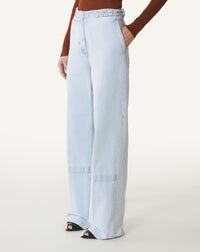 Pantalon cargo en denim - Bleu clair