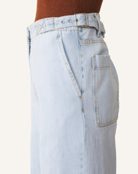 Pantalon cargo en denim - Bleu clair