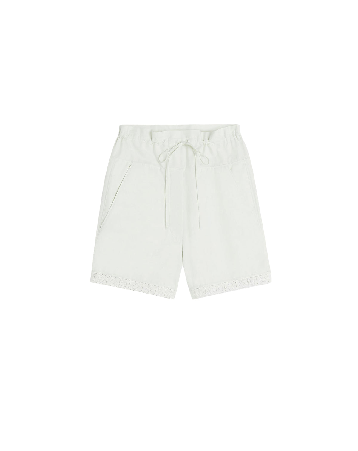 Short à basque broderie anglaise - Blanc Casse