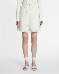Short à basque broderie anglaise - Blanc Casse
