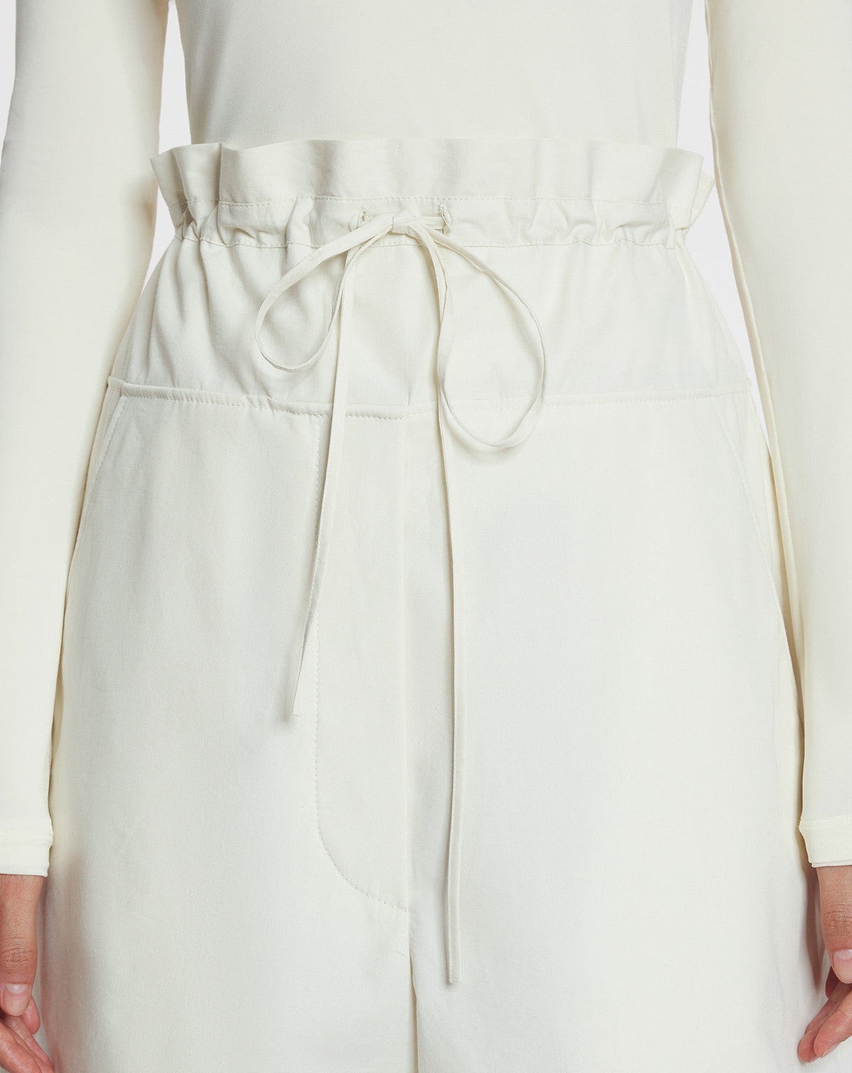 Short à basque broderie anglaise - Blanc casse