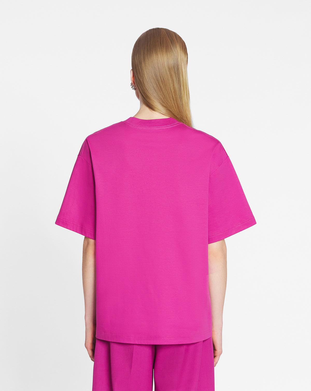 T-shirt brodé Lanvin bouclette - Fuchsia