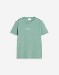 T-shirt logo manuscrit bouclette - Vert de gris