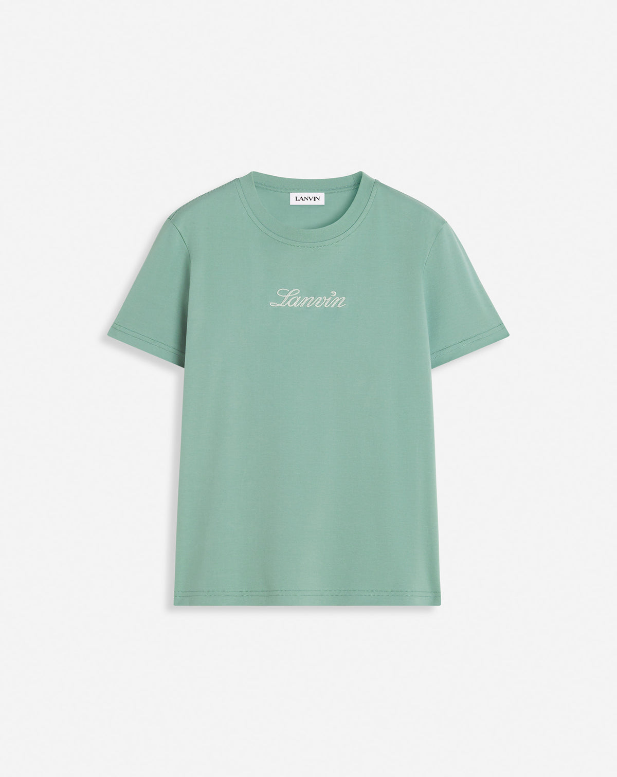 T-shirt logo manuscrit bouclette - Vert de gris