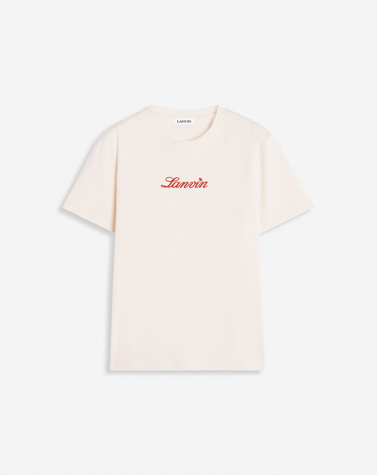 T-shirt logo manuscrit bouclette - Rose poudre
