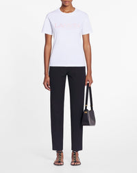 ZZNO STOCK BLANC OPTIQUE LANVIN EMBROIDERED REGULAR T-SHIRT