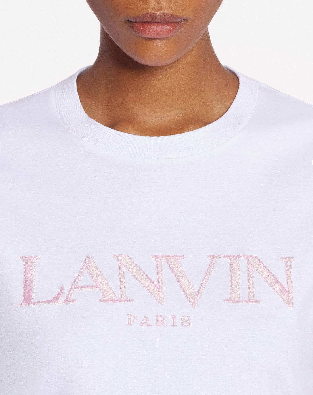 ZZNO STOCK BLANC OPTIQUE LANVIN EMBROIDERED REGULAR T-SHIRT
