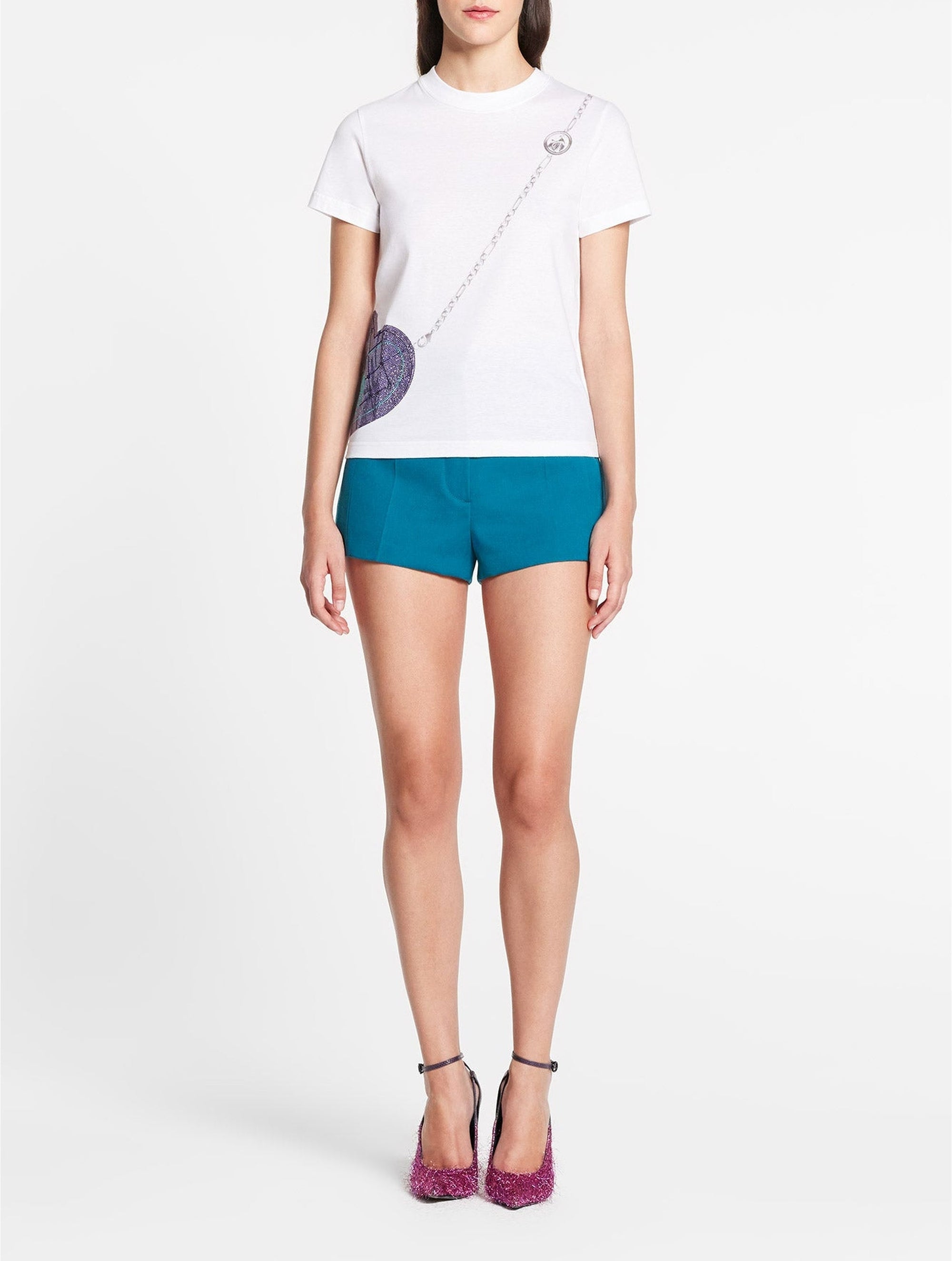 T-shirt à imprimé sac cœur - Blanc