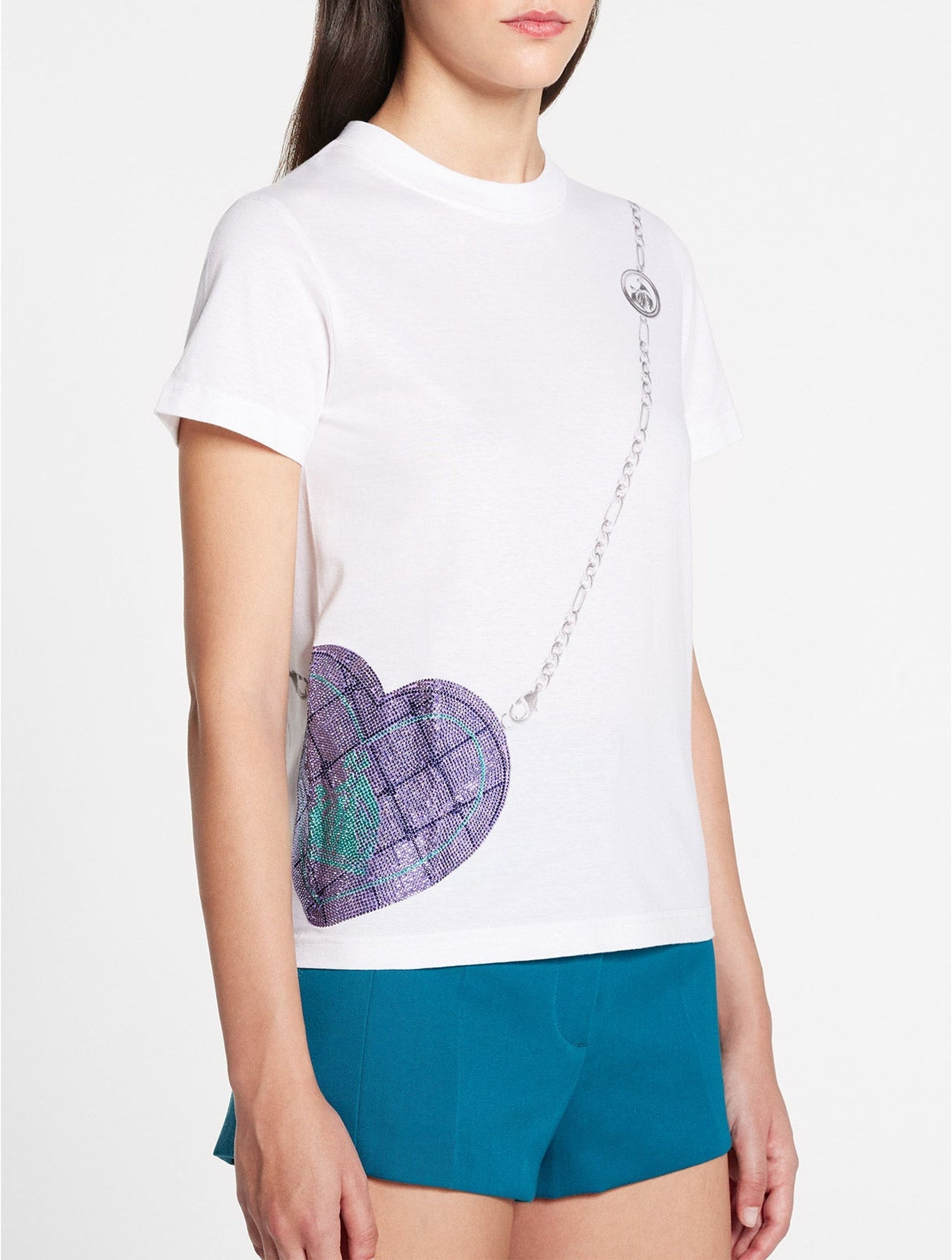 T-shirt à imprimé sac cœur - Blanc