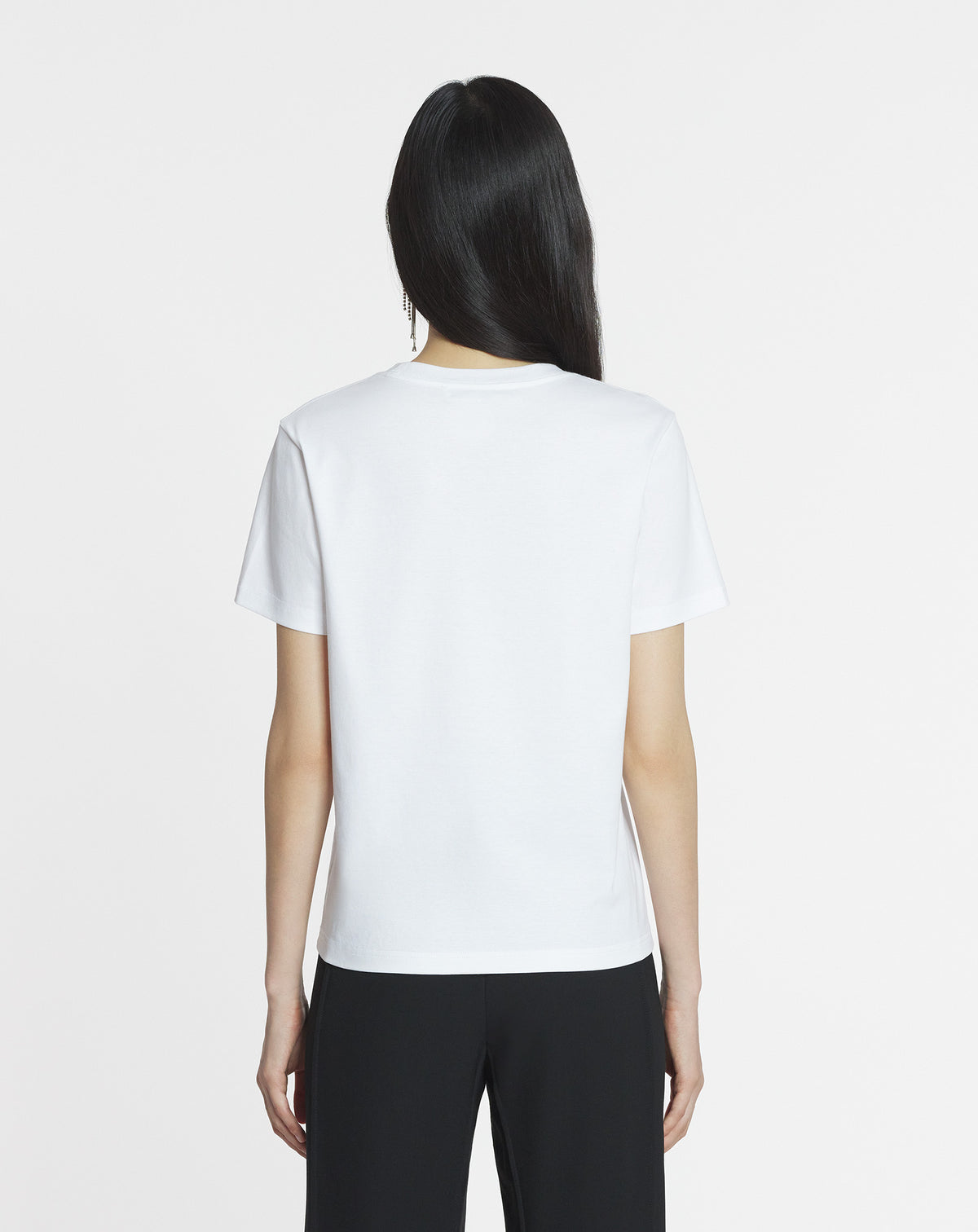 T-shirt logo manuscrit brodé - Blanc optique