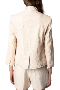 Blazer Verys en cuir froissé - Poudre